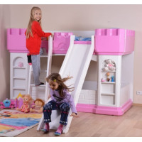 Ліжко двох'ярусне пластикове з гіркою